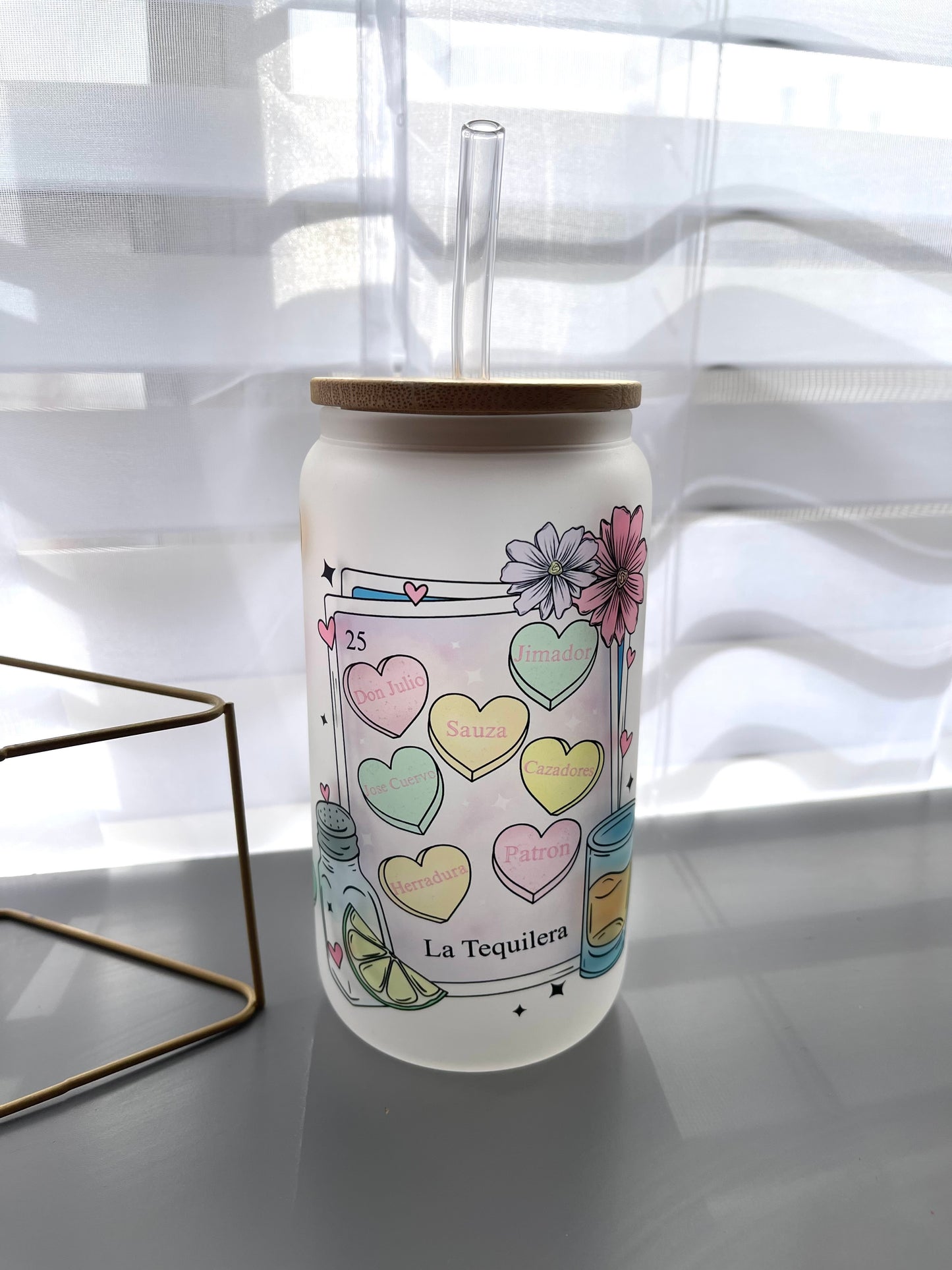 La tequilera valentines glass cup