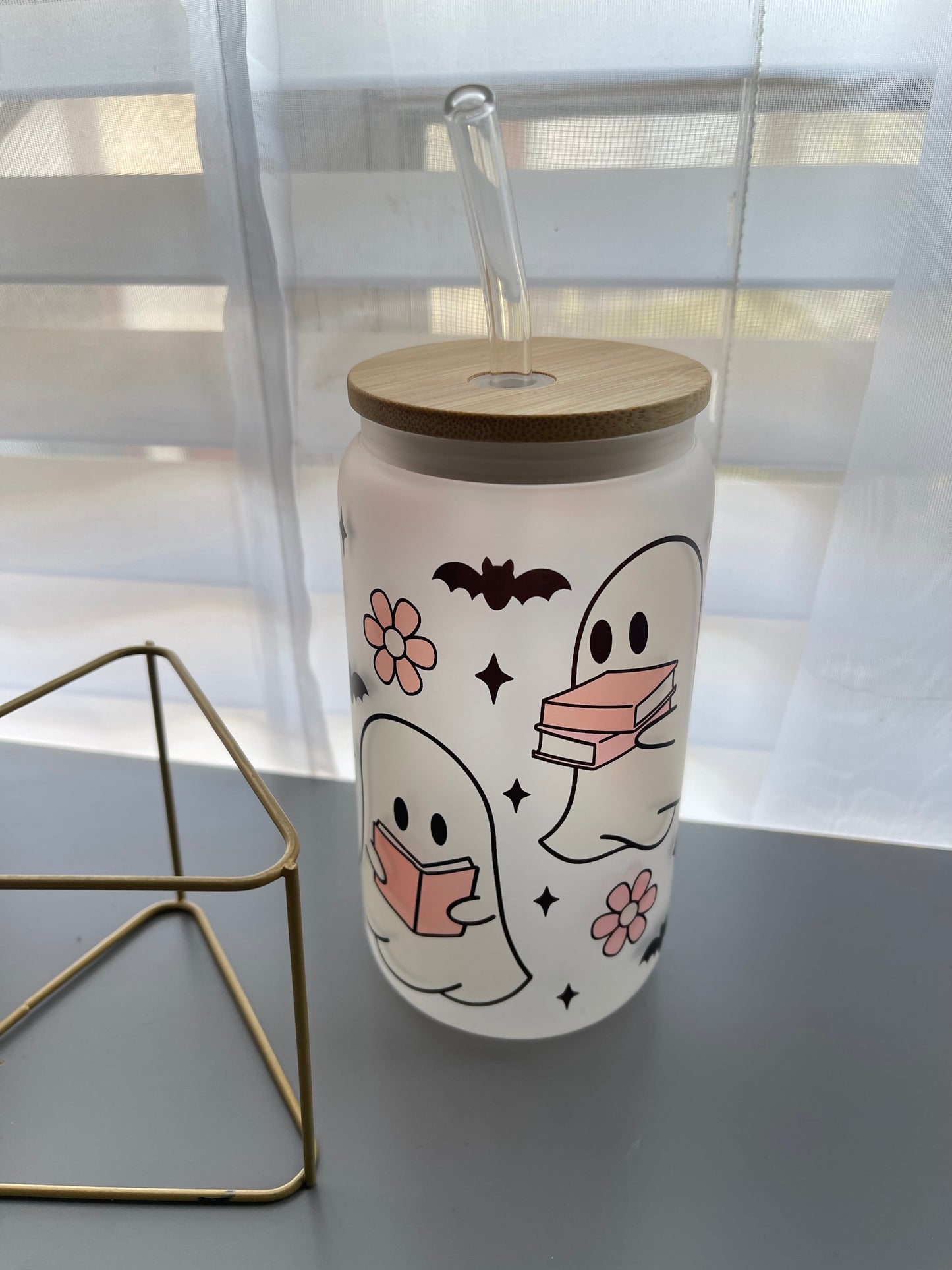 Ghostly Reads- Frosted Glass Tumbler