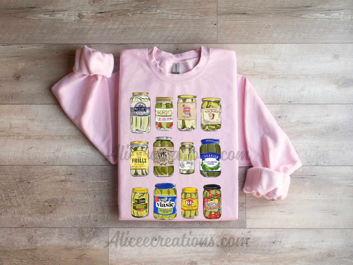 Vintage Canned Pickle Jars crewneck sweatshirt