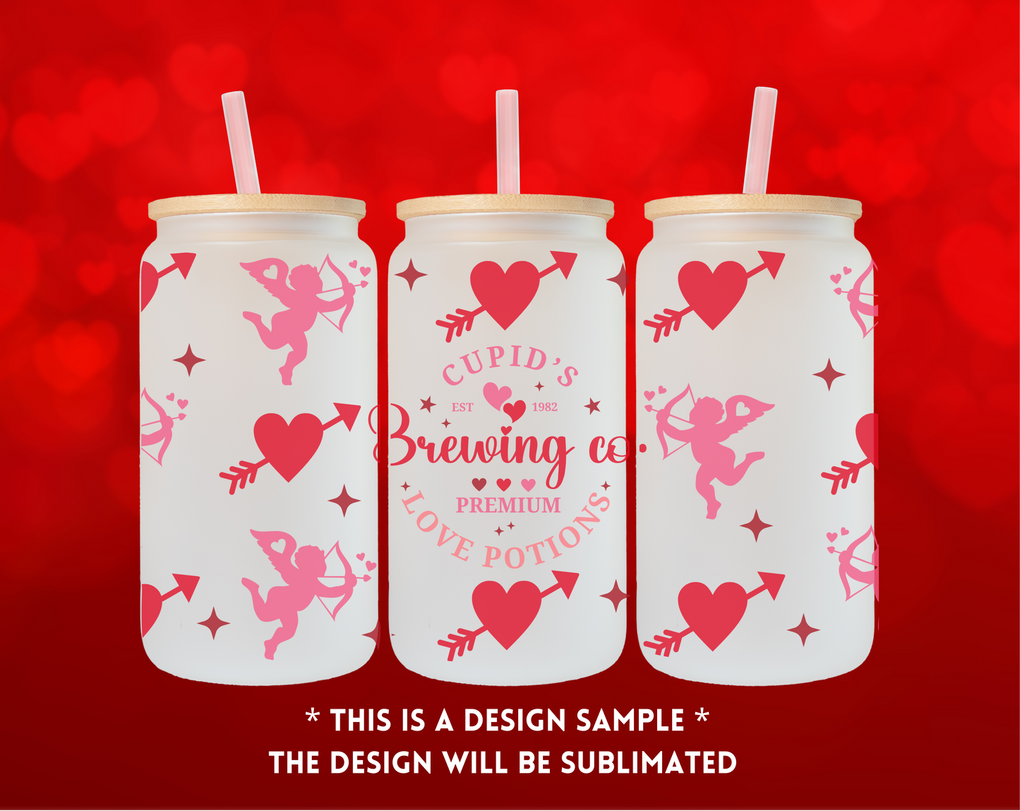 Valentines cupid brewing co. Glass cup