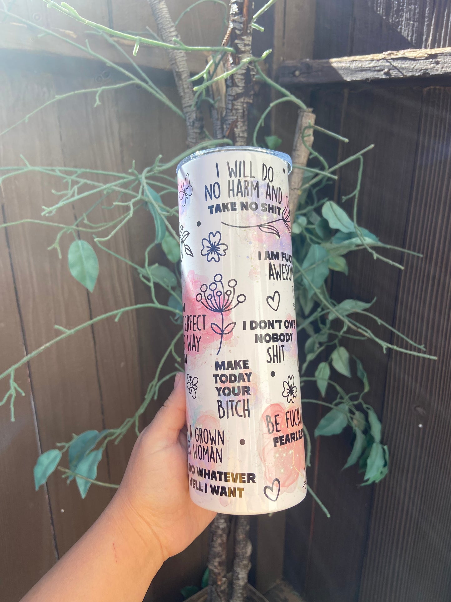 Motivational self love tumbler