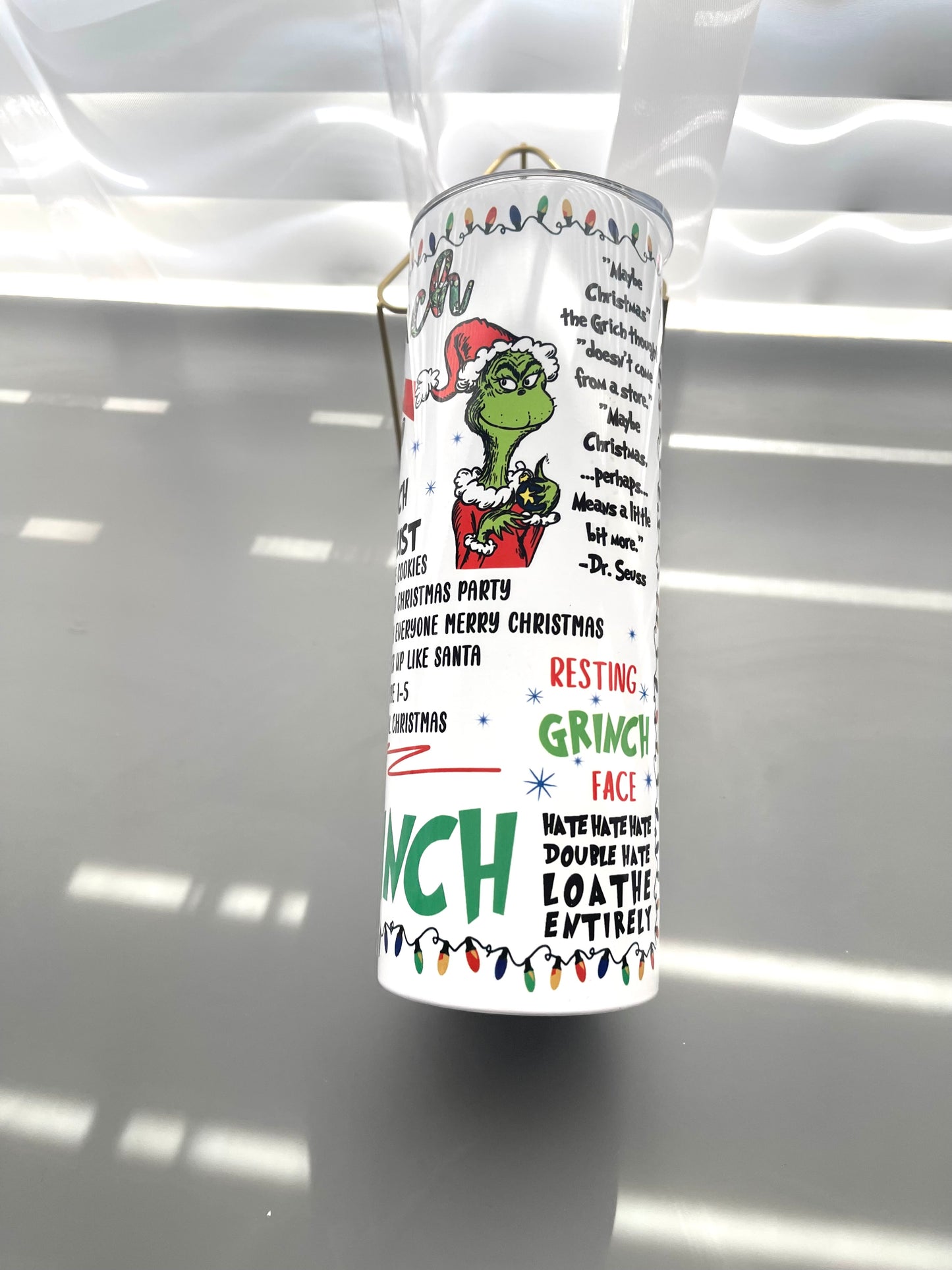 Grinchy 20oz tumbler to do list