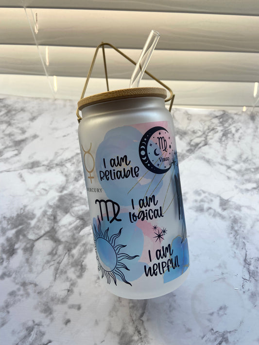 Zodiac affirmation glass can