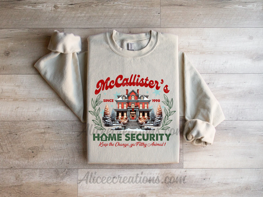 McCallister’s home security Christmas crewneck sweatshirt