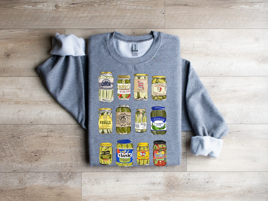 Vintage Canned Pickle Jars crewneck sweatshirt