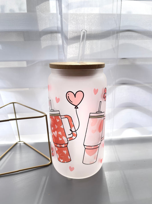 Retro obsessive cup valentines glass cup