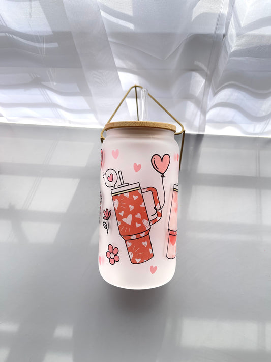 Retro obsessive cup valentines glass cup