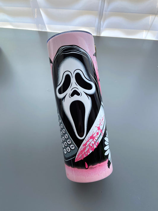 Ghostface Glam Horror Tumbler – 20oz Stainless Steel