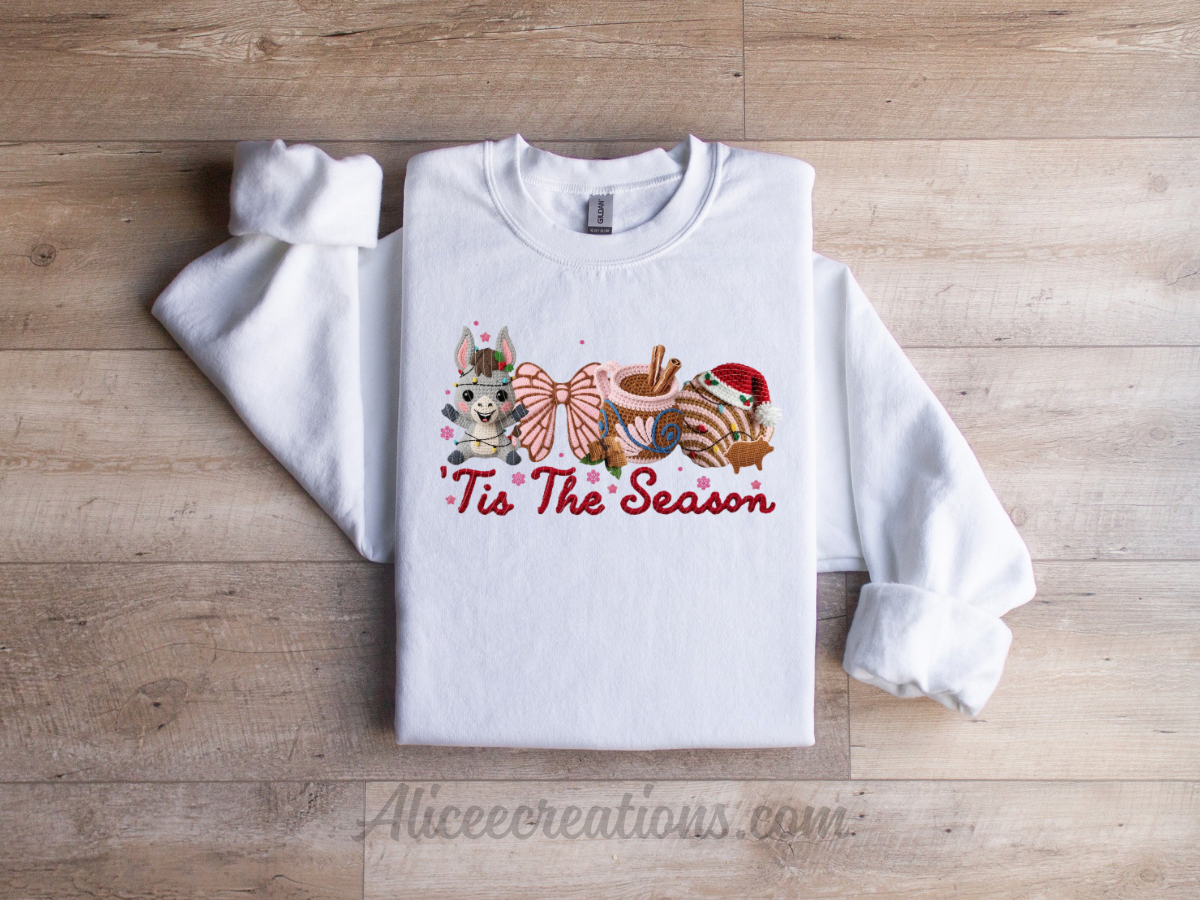 Yarn Crochet Tis The Season Mexican Christmas crewneck sweatshirt