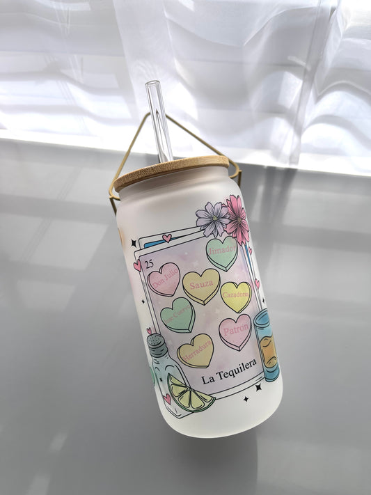 La tequilera valentines glass cup