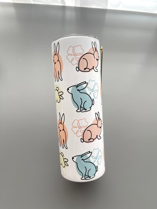 Pastel bunny tumbler 20oz