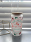 North pole brewing christmas spirit plaid deer cup, christmas cup, glass can,