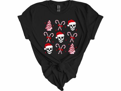 Christmas skulls & cakes tee