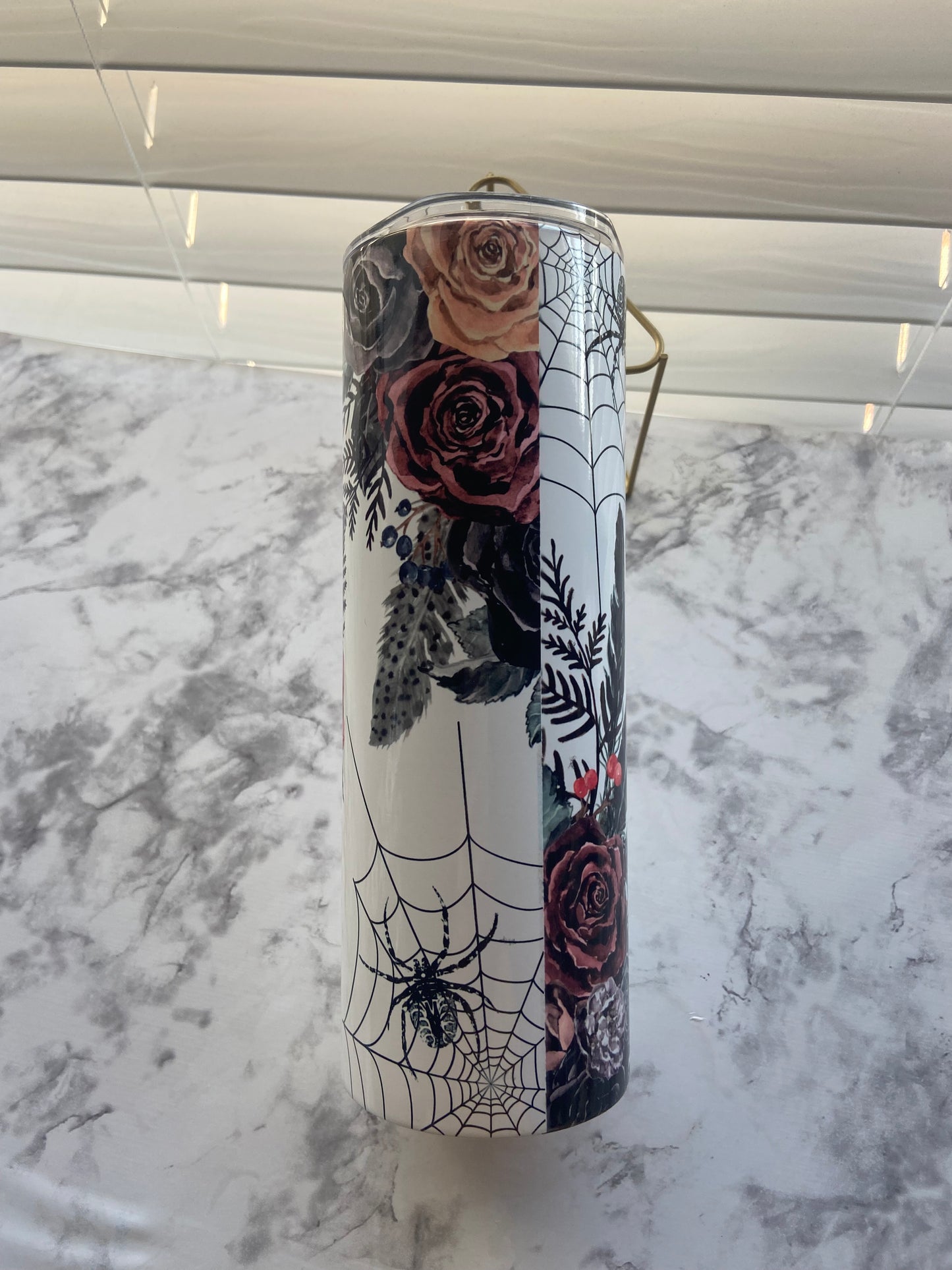 Spooky vibes flower tumbler