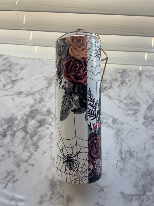 Spooky vibes flower tumbler