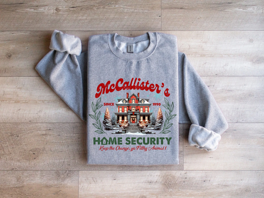 McCallister’s home security Christmas crewneck sweatshirt