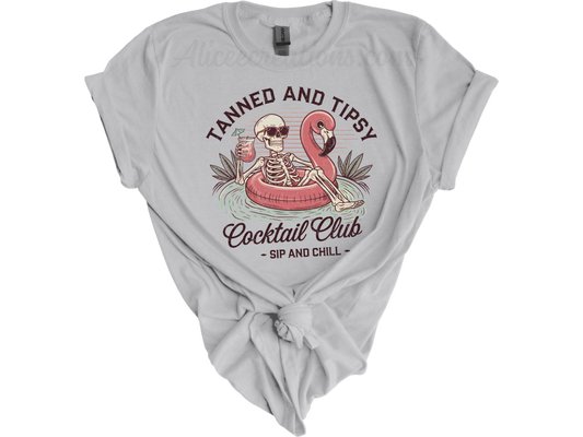 Tanned and tipsy summer short sleeve tee