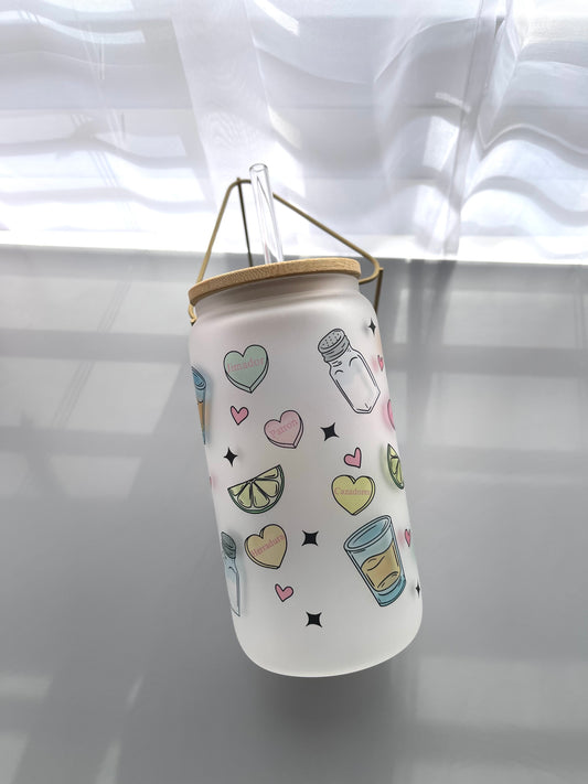 La tequilera valentines glass cup