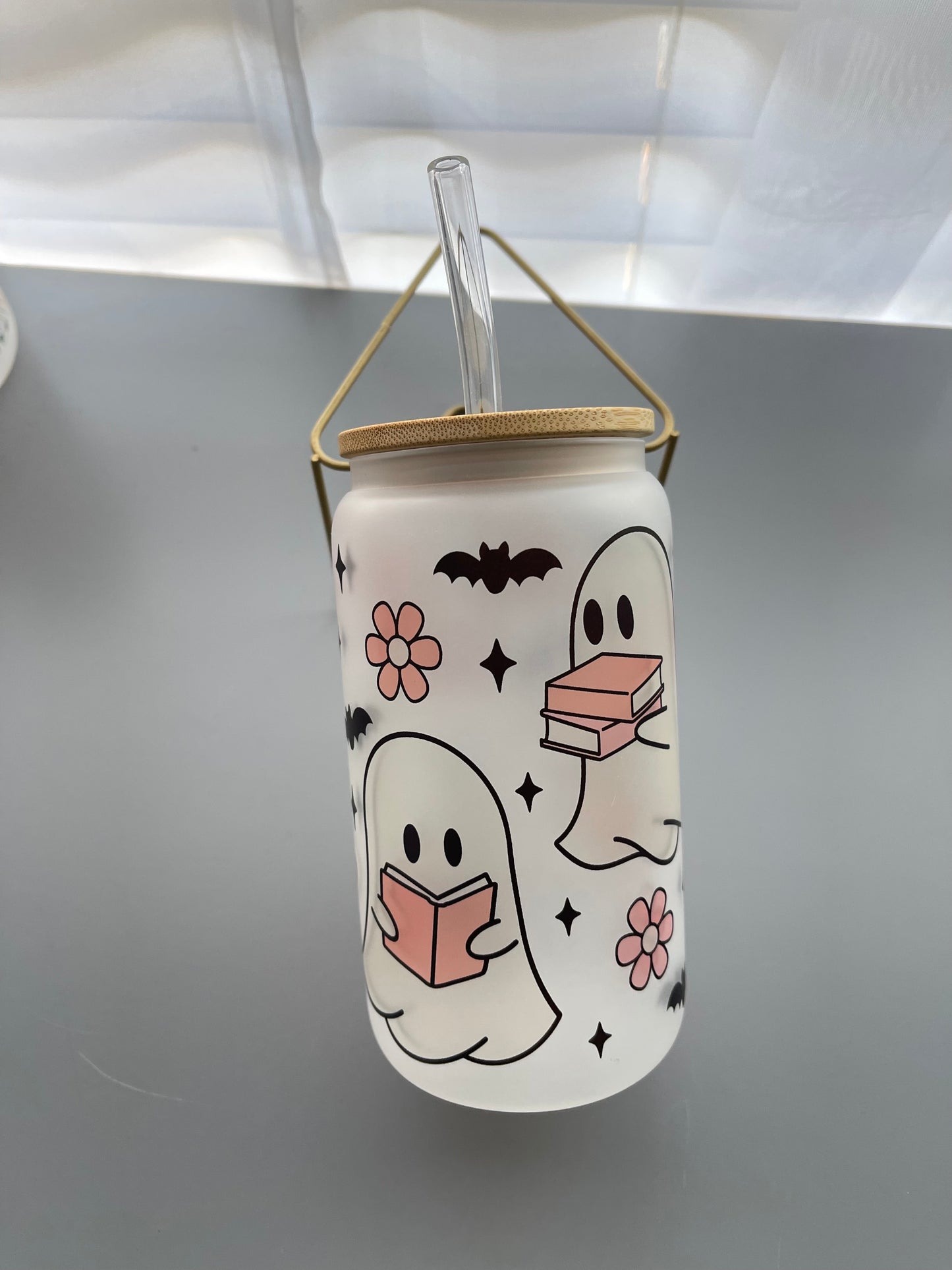 Ghostly Reads- Frosted Glass Tumbler