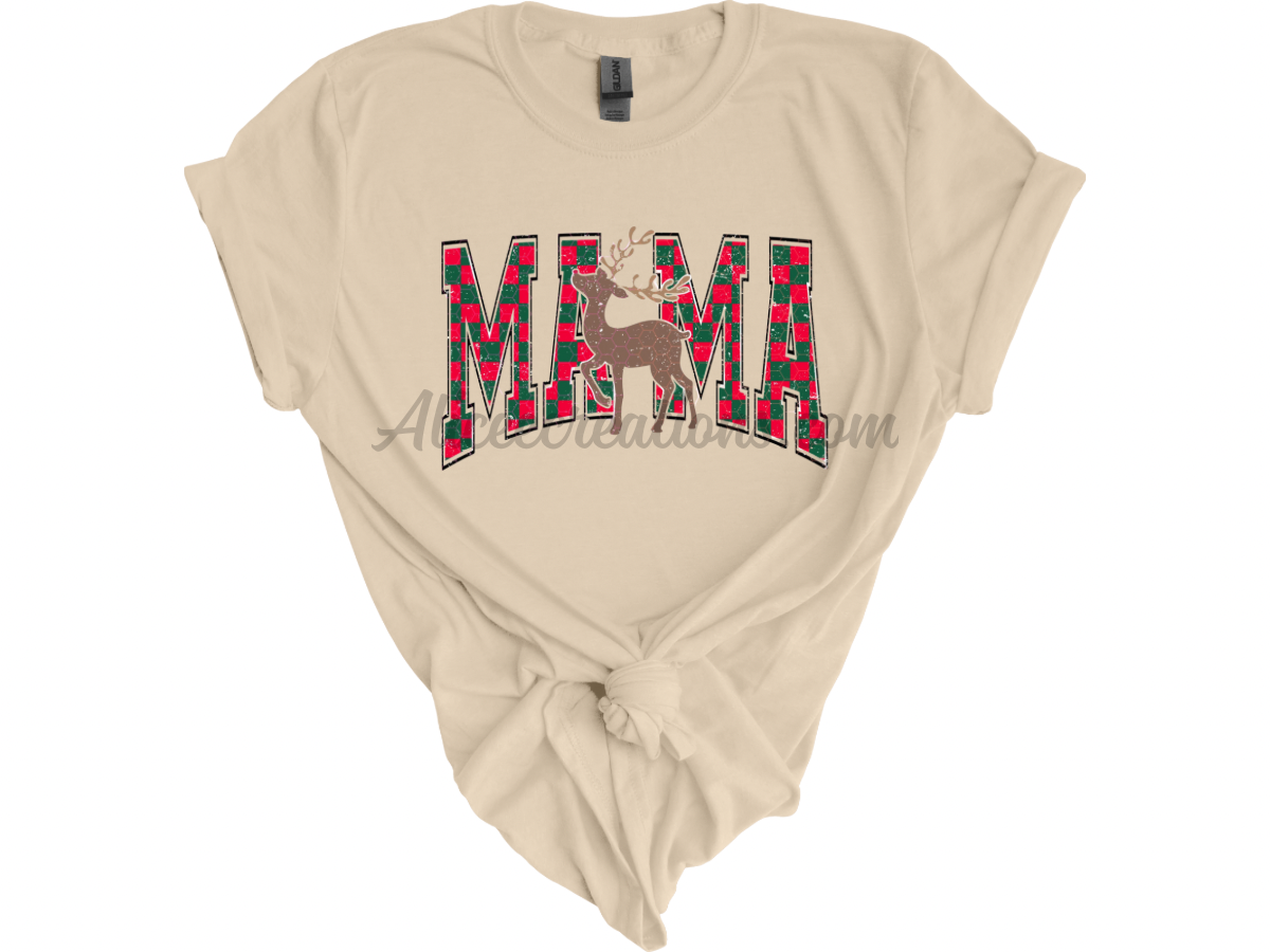 Mama deer Christmas tee