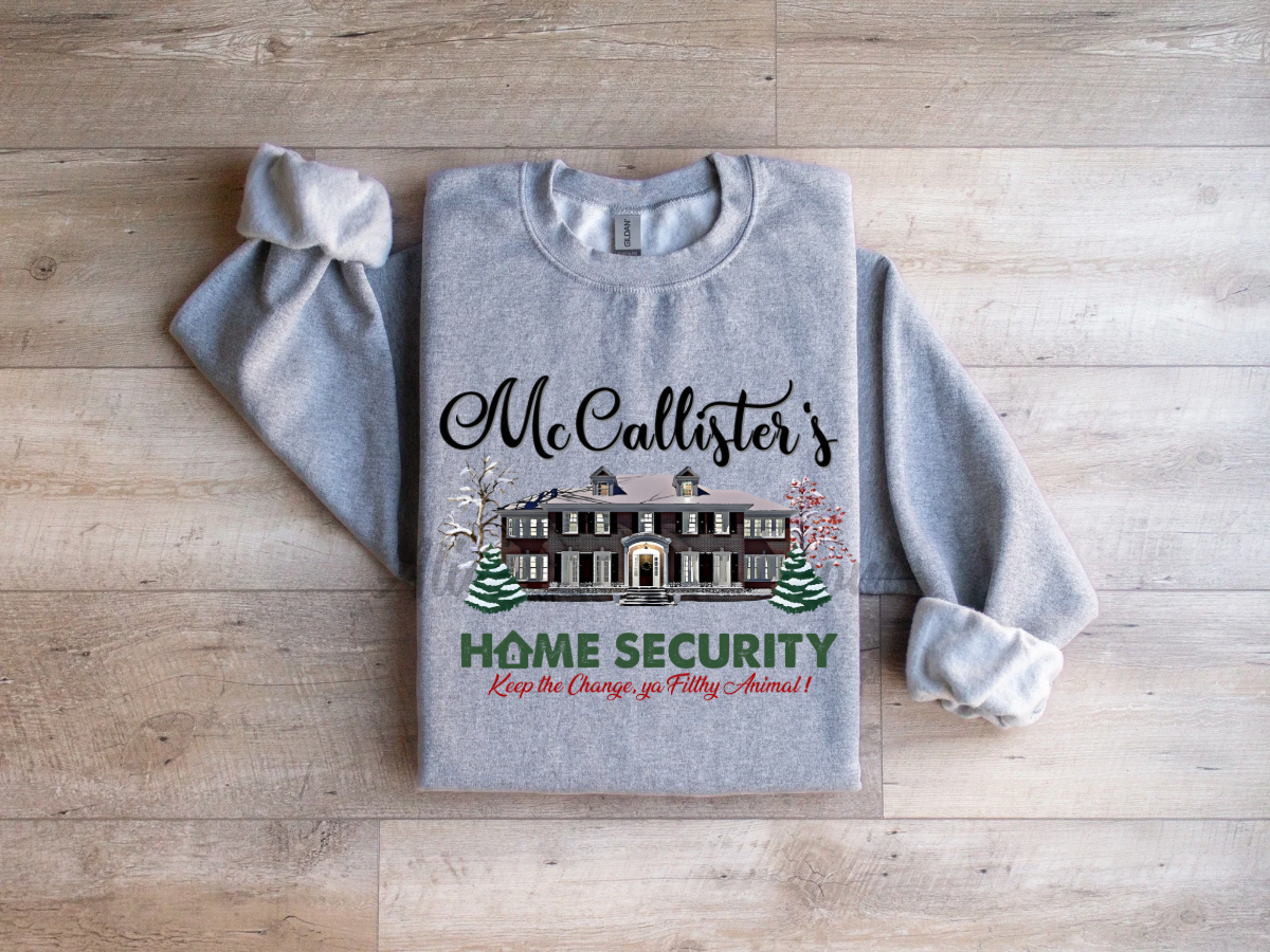 Christmas McCallister’s home security keep the change you filthy animal crewneck sweatshirt