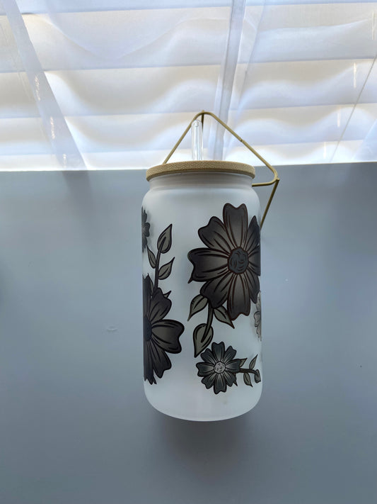 Frosted Glass Tumbler – “Keep Going, Keep Growing” Inspirational Design