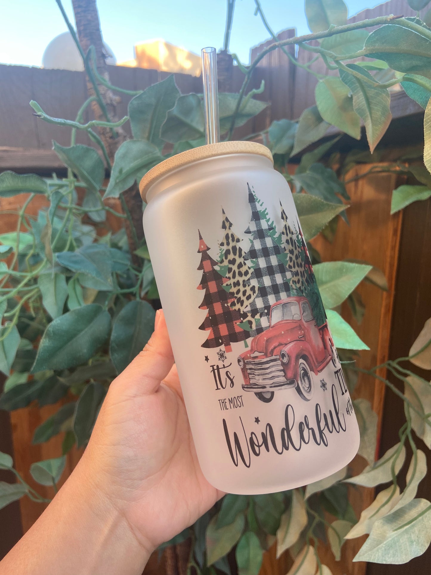 Its the most wonderful time of the year christmas glass can