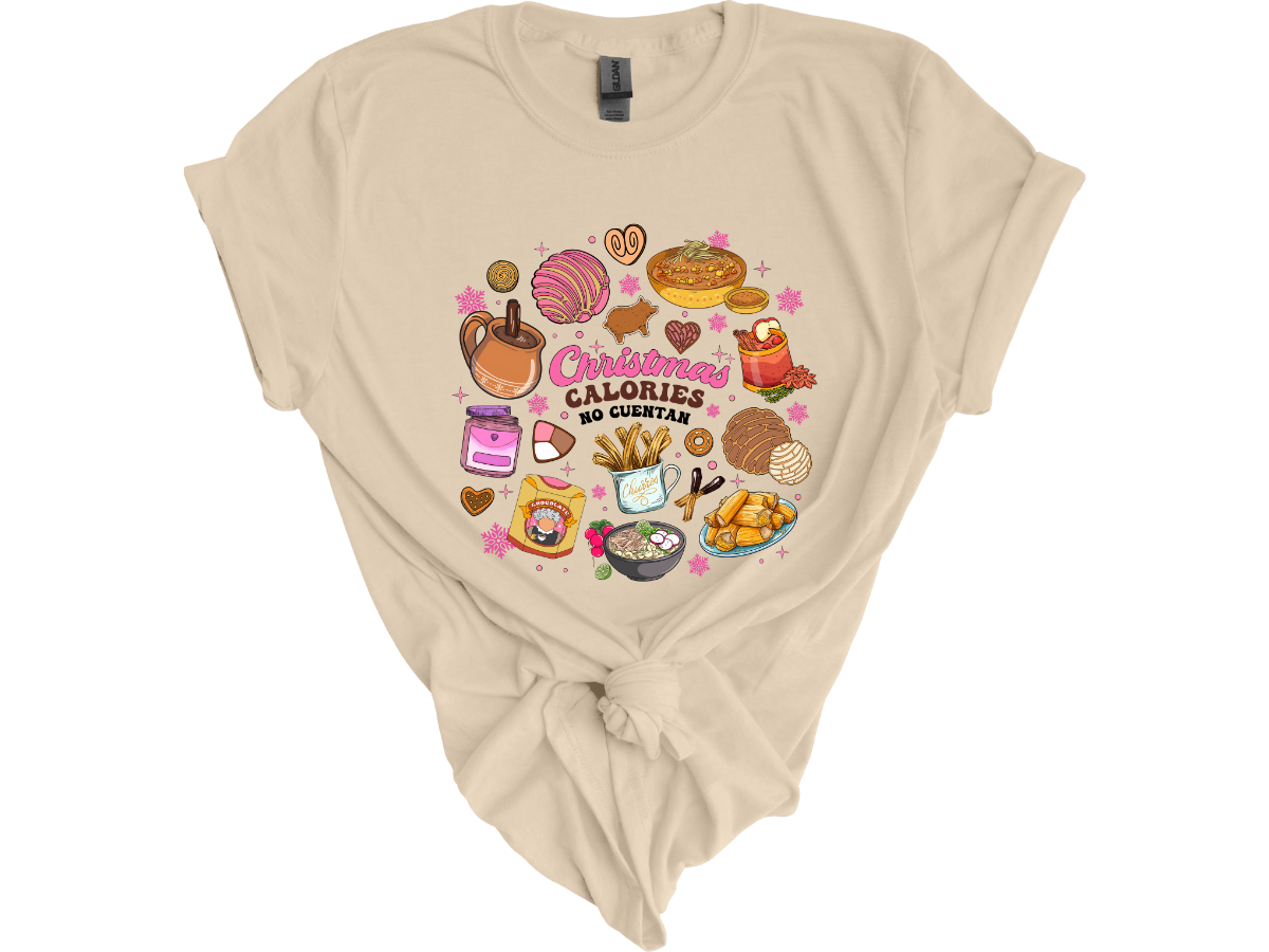 Christmas Calories no Cuentan short sleeve tee