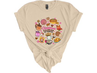 Christmas Calories no Cuentan short sleeve tee