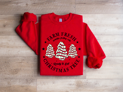 Christmas farm fresh Christmas tree snack cakes crewneck sweater