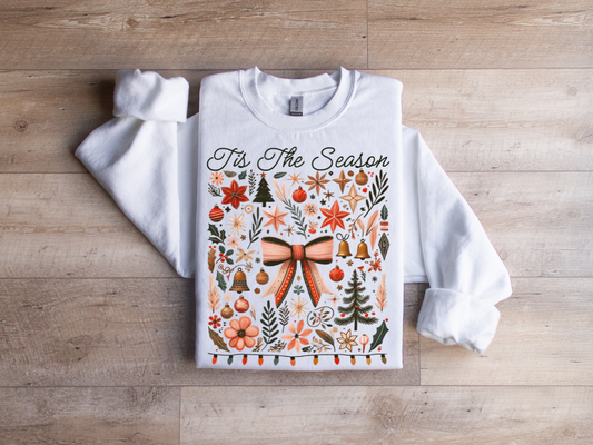 Christmas Boho Tis the season crewneck sweater
