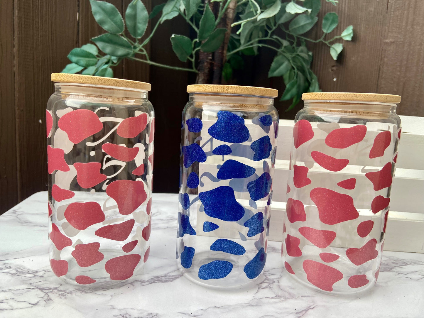 Tumbler With Straw | Glass Can With Lid | Alicee Creations