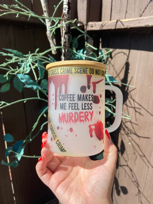 Crime scene mug 15oz with bamboo lid & straw